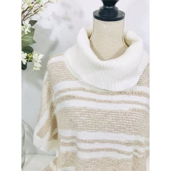 Calvin Klein Nubby Knit Turtle-neck Dolman Poncho Sweater, S/M - Picture 4 of 15